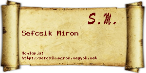 Sefcsik Miron névjegykártya